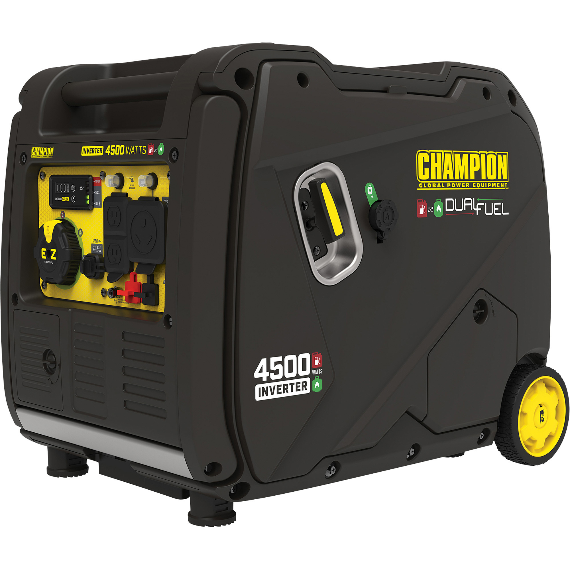 Champion Power Equipment Portable Dual Fuel Inverter Generator, 4500 Surge Watts, 3500 Rated Watts, Electric Start, CARB Compliant, Model# 200991